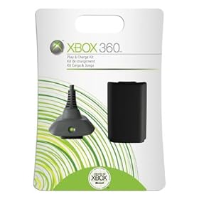 Cable X360 play-charge noir pour Xbox 360