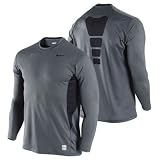 Search : Men's Pro Hyper Cool Long Sleeve Crew Top by Nike (Carbon/Heather-Black)