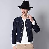 (ワールドワーカーズ) WORLD WORKERSノーカラーデニムジャケット メンズ 濃色 L