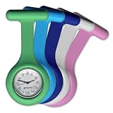 Krankenschwester Uhr - 1 Uhr mit 5 hellen Silikon Wechselgehäusen (abweisend gegen Krankheitserreger)