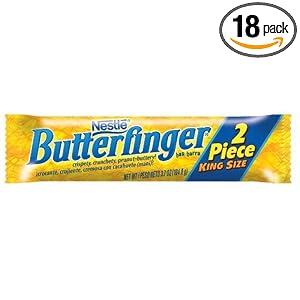 Butterfinger King Size, 3.7-Ounce Candy Bars (Pack of 18) by Nestle