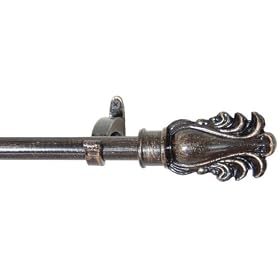 Window Curtain Rod Drapery Rod 44 Inch - 108 Inch Feather Bronze W gd