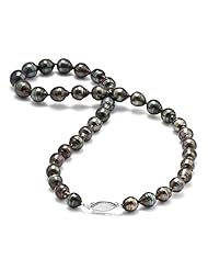 Tahitian Black Pearl Strand in 14K White Gold (8-10mm)