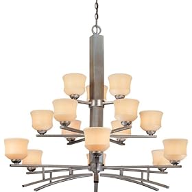 Minka Lavery Lights 1178-56 Large 15LT Chandelier Nickel Dakota Contemporary Indoor... by Minka