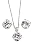 Silver Cubic Zironium 11mm Stone Necklace and Earring Set Fashion Jewelry