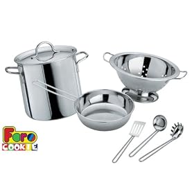 Pretend Play Toy Kitchen Products: Lagostina Toy Cooking Set including pots, pans and utensils,... by Children Cooking Sets