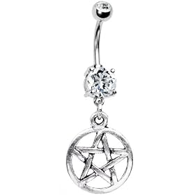 Handcrafted Double Gem Pentacle Belly Ring