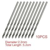 Buy 10 x Helix Flute Straight Shank 2.2mm Dia Twist Drill Bits by uxcell