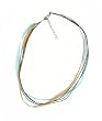 Necklace Cord For Pendants - D10 - 5-Strand Organza and Cord Mixed ~ 17" + 2" Extension Chain ~ Silver Plated Ends ~ Turquoise & Brown