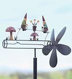 Spinning Gnome Garden Whirligig On Stake