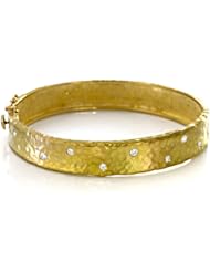 CleverEves 18Kt Gold Y Hammered Bangle 11mm