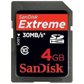 SanDisk Extreme 30MB/s Edition High Performance Card - Flash memory card - 4 GB - Class 10 - SDHC