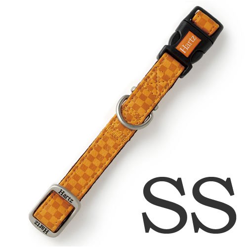 Hartz ハーツウォーカー アジャスタブル カラー （首輪） チェッカー SS 超小型犬用 マスタード