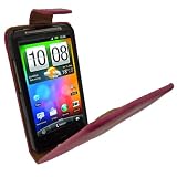 Produkt-Bild: igadgitz PU Leder Tasche Schutzh&uuml;lle Etui Case H&uuml;lle in Pink Rosa f&uuml;r HTC Desire HD + Magnetverschluss + Display Schutzfolie
