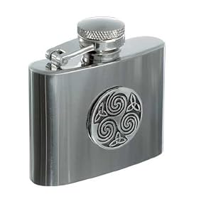 Celtic Spiral 2oz Stainless Steel Hip Flask