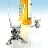 Kitchen & Housewares : Shot Buddies - Set of 2 Pewter-accented Shot Glasses