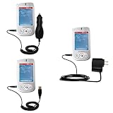 Deluxe Kit for the Vodaphone VPA IV includes a USB cable with Car and Wall Charger - Gomadic Brand w/ TipExchange Technology