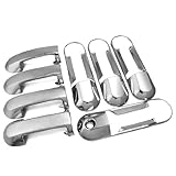 Easy Stick On Automotive Chrome Trim Door Handle Covrer Kit with Driver Side Keyhole without Keypad For 2008-2010 4dr Ford Explorer Sport Trac