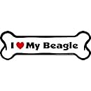 Imagine This Bone Car Magnet, I Love My Beagle, 2-Inch by 7-Inch