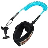 Palantic Surfing Surf Bodyboard 6' Coil Swivel Leash with Neoprene Wrist Cuff