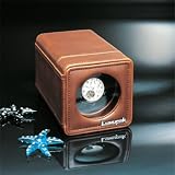 Luxupak Brown Leather Single Watch Winder+One Year Warranty