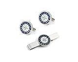 Seattle Mariners Cufflinks and Tie Bar Gift Set