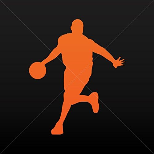 Decal Basketball Player Offense Tablet Laptop Weatherproof Sports car Orange (3 X 2.48 In)