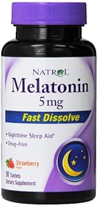 Natrol Melatonin 5mg Fast Dissolve Tablets, Strawberry, 90-Count