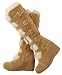 CLASSY Furry Wedge Winter Snow BEIGE Boots Women's