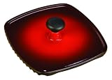 Lodge Color Enamel Cast Iron 8.5 inch Square Panini Press, Island Spice Red