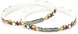 Chamak By Priya Kakkar Hand Painted Black Flower Design Bangle Bracelet Set Chamak By Priya Kakkar Hand Painted Black Flower Design Bangle Bracelet Set