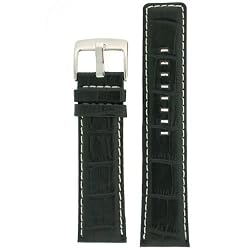 Watch Band Leather Black Sport Model 26 millimeter Tech Swiss