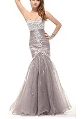 Corset   Waistline Sweetheart Mermaid Pleated Beaded Evening Dress 