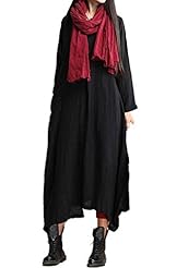 Vintage Asymmetric Long Sleeves Fall Winter Wool  Dress