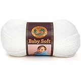 Lion Brand Yarn 920-200C Babysoft Yarn, Baby White Pompadour