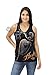 Harley-Davidson Womens Night Script Foil Ink with Rhinestones V-Neck Black Tank