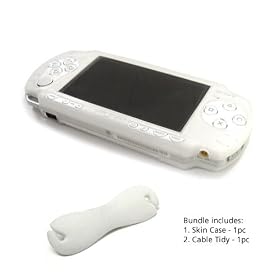 Sony PlayStation Portable Slim (PSP) JAVOSkin (White) + JAVOedge Cable Tidy (White) Bundle