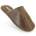 Mens Dunlop Mule Slippers Brown