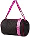 Private Label Girl's Quilted Nylon Dance Duffle Bag with Pink Polka Dot Bow, Black