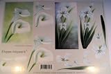 A4 3D step by step Le Suh decoupage sheet - floral - white lilies, sympathy