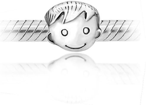 Everbling Boy Baby Face Authentic 925 Sterling Silver Charm Bead Fits Pandora Chamilia Biagi Troll Charms Europen Style Bracelets