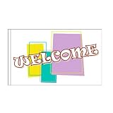 Welcome Flag New Shapes Design 5 - 3ft x 5ft Superknit Polyester