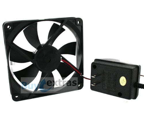 Buyextras Top Motor 80 X 25mm (3.15 X 0.98 Inch) Dc 12v Fan + Ac Power Adapter