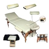 Massageliege beige + Set1 inkl. 2 Lagerungsrollen + Hocker + Taschevon "TecTake"
