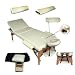 Massageliege beige + Set1 inkl. 2 Lagerungsrollen + Hocker + Tasche