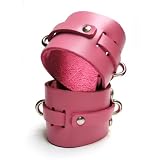 KinkLab Pink Bound Leather Ankle Cuffs