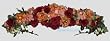 46" XL Burgundy and Orange Roses Silk Swag