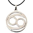 Zodiac Sign Necklace Cancer Pendant Stainless Steel on Rubber Cord By Bucasi Zodiac Sign Necklace Cancer Pendant Stainless Steel on Rubber Cord By Bucasi