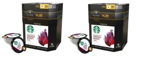 32 Count - Starbucks French Roast Coffee Vue Cup For Keurig Vue Brewers