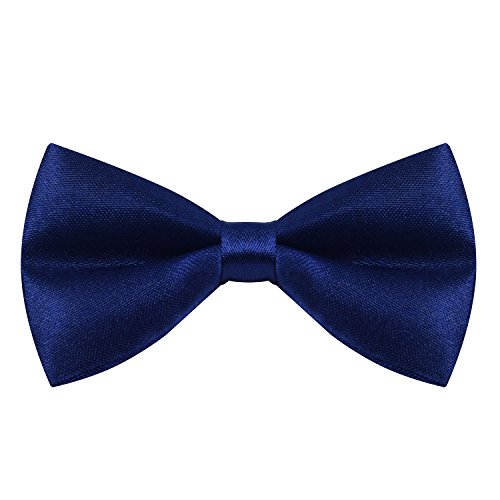 Sunny Ocean Toddler Boy Bow Tie for Kids Solid Navy Pre Tied Tuxedo Bowtie Navy